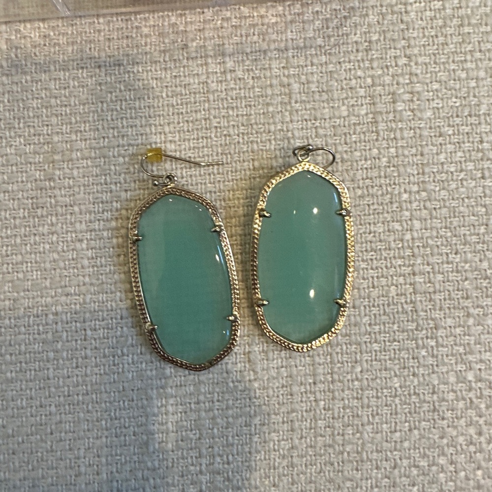 Clear/green Kendra Scott earrings